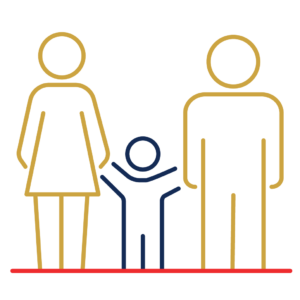 A young family of three
